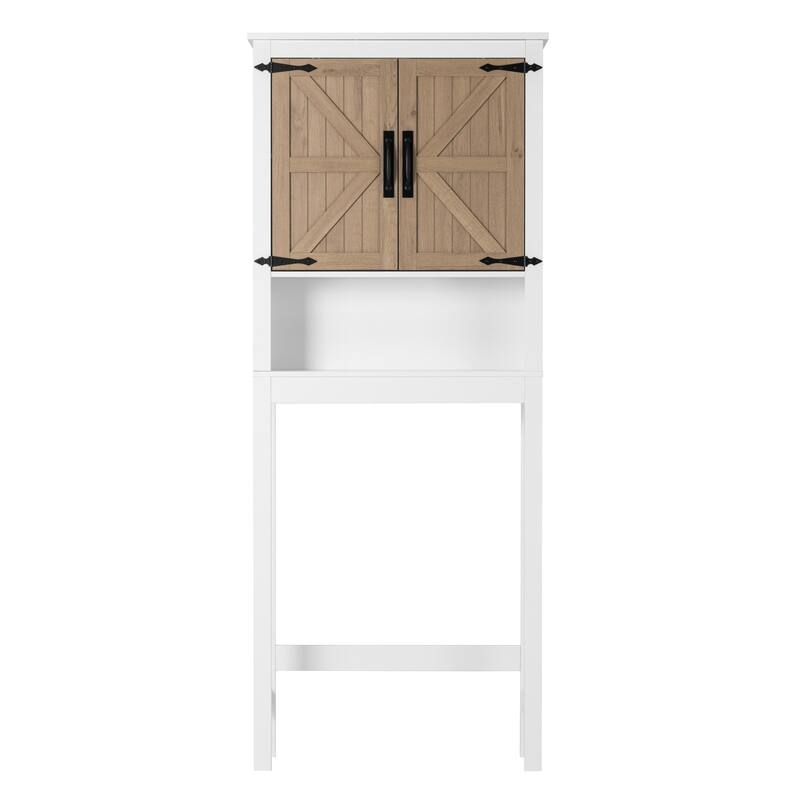 COSTARS Farmhouse Over-the-Toilet Storage Cabinet with Barn Doors