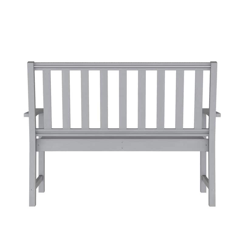 All Weather Heavy Duty Commercial Recycled HDPE Bench with Curved Seat
