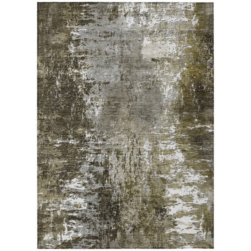 HomeRoots Abstract Transitional Rectangle Outdoor Rug