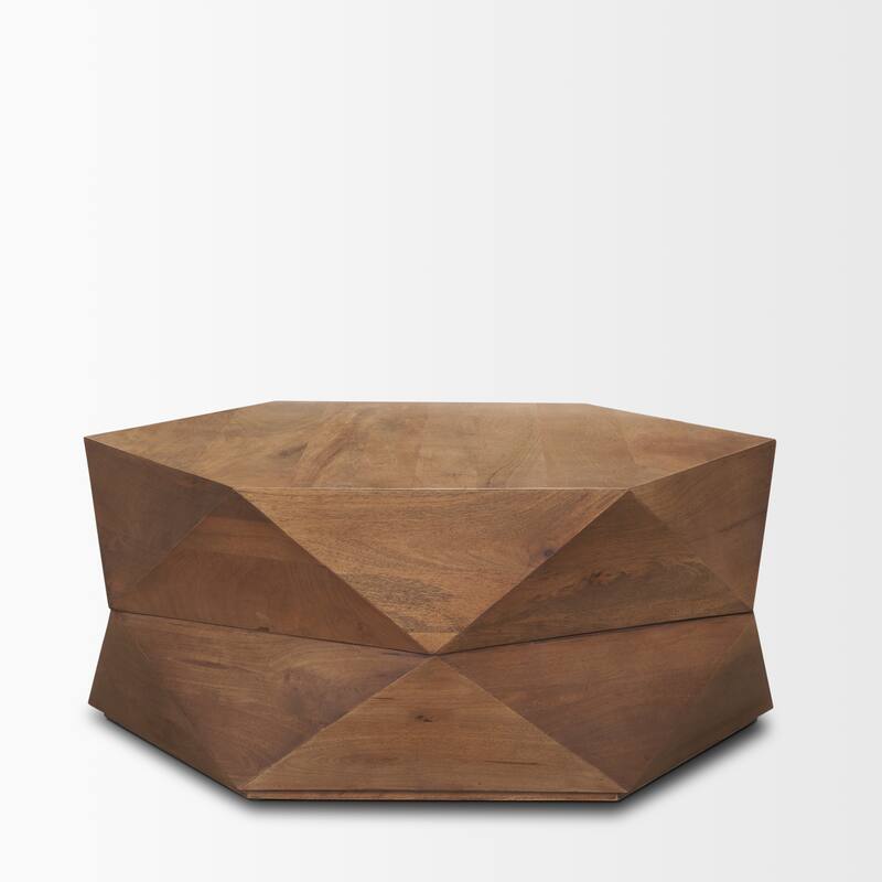 Arreto Black Solid Wood Hexagonal Coffee Table With Storage