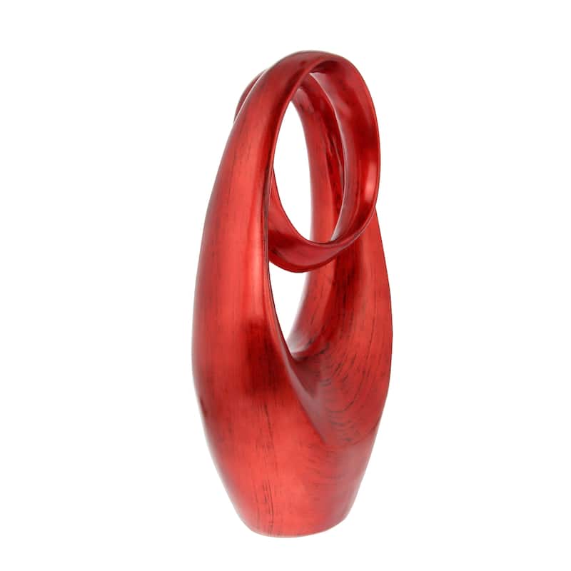 Artistic Polystone Swirl Abstract Sculpture - Orange or Red