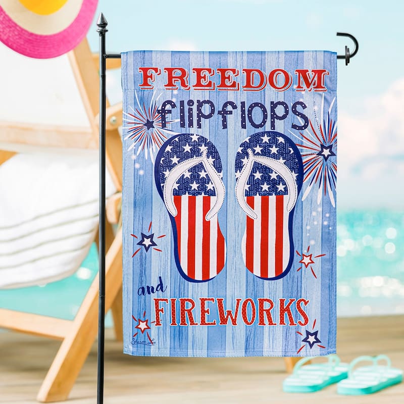 Freedom Flip Flops Suede Garden Flag
