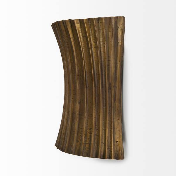 Letitia Gold Hammered Metal Fan Wall Sconce