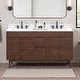 preview thumbnail 16 of 34, Avanity Carina Bathroom Vanity in Coffee Teak with White Engineered Stone Top 61" Double Sink