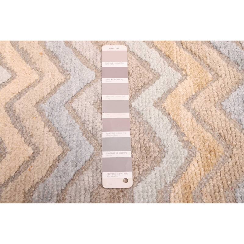 ECARPETGALLERY Hand-knotted Tangier Taupe Silk, Wool Rug - 9'2 x 11'9