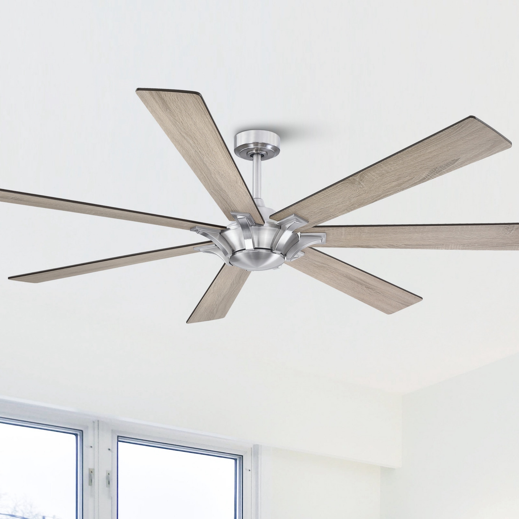【na.e】 Smooth Reversible All-in-one 65-In Ceiling Fan with Remote Without Light(8-Blade) - On