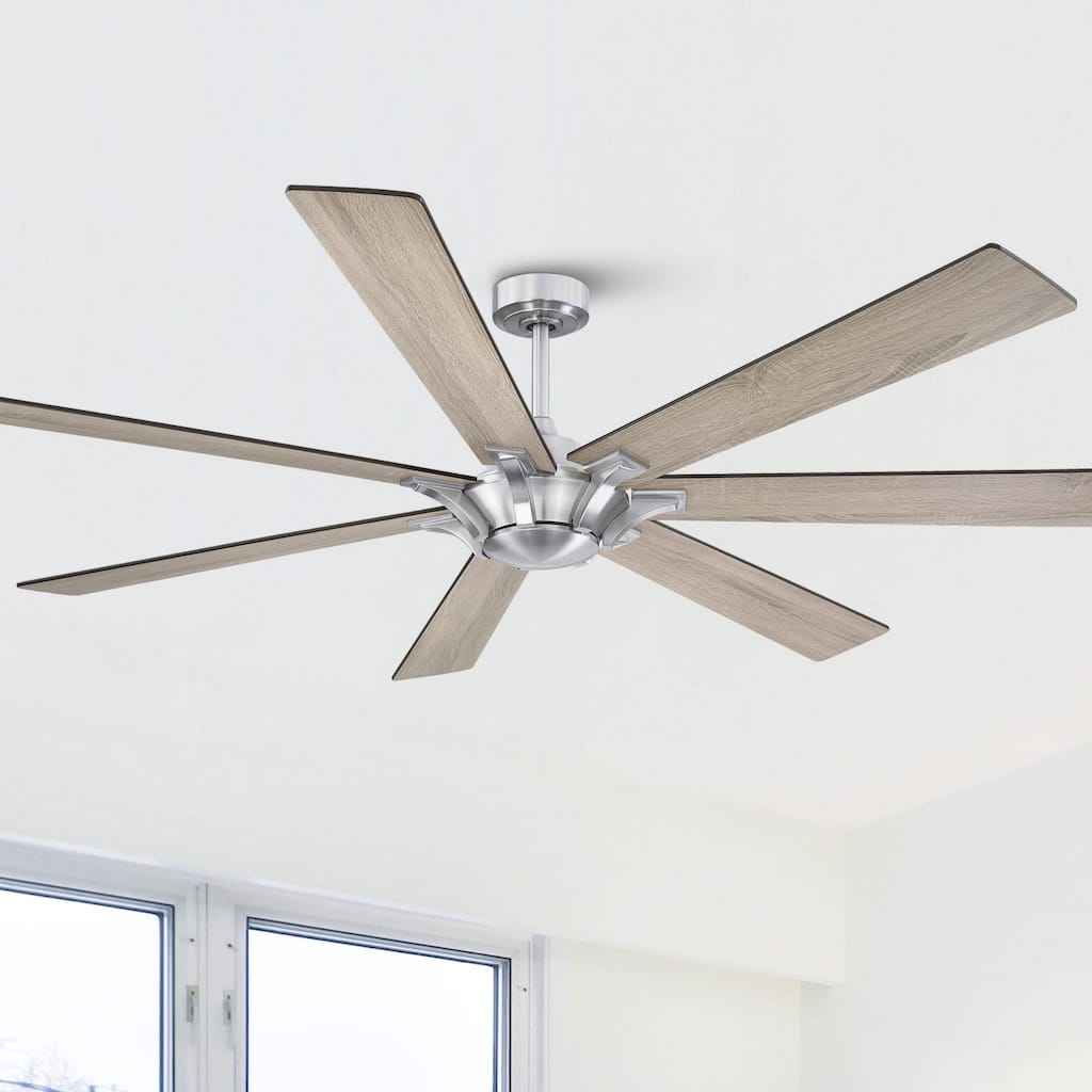 72" Farmhouse Oak Wooden 7-Blade Reversible Windmill Ceiling Fan without Light