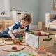 preview thumbnail 2 of 7, Tiny Land® 110-Piece Wooden Train Set with Folding Storage Box