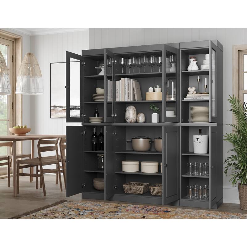 Palace Imports 100% Solid Wood 65" Kitchen China Pantry Cabinet - 65" x 71.5"