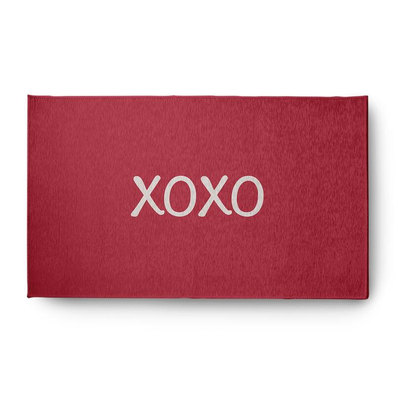 XOXO Valentines Chenille Indoor/Outdoor Rug - Brick - 3' x 5'