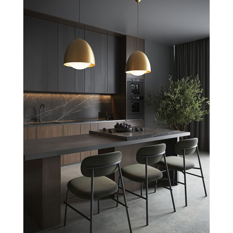 Alora Lighting PD529116OP Kenji 16" Wide Pendant with Opal Glass Shade