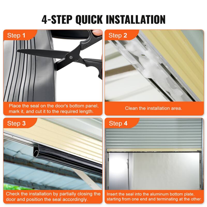 Garage Door Seals Bottom Rubber, U Shape +O Ring Garage Door Weather Stripping, Weatherproof Threshold Buffering Sealing Rubber