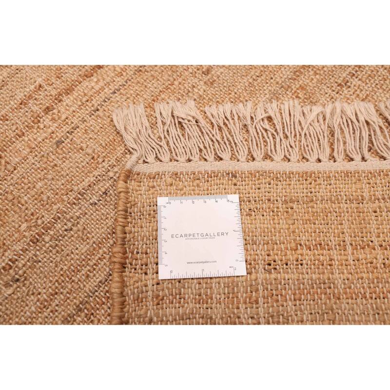 ECARPETGALLERY Flat-Weave Palas Denizli Tan Jute Kilim - 5'6 x 7'5