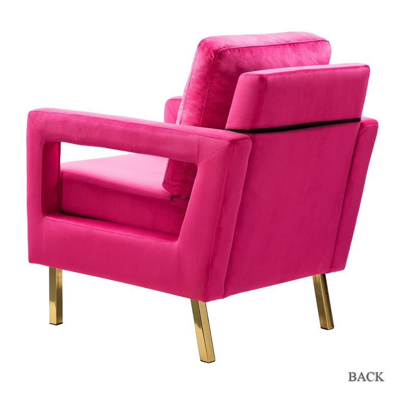Valentina Modern Upholstered Accent Armchair with Gold Legs Set of 2 by HULALA HOME