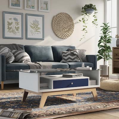 Furniture of America Tevi Mid-century Modern 47-inch 1-shelf Coffee Table