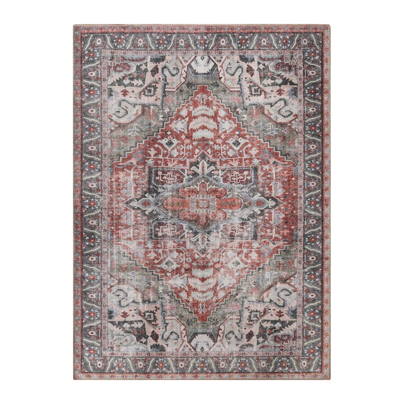 Superior Mesa Rustic Medallion Border Indoor Area Rug or Runner