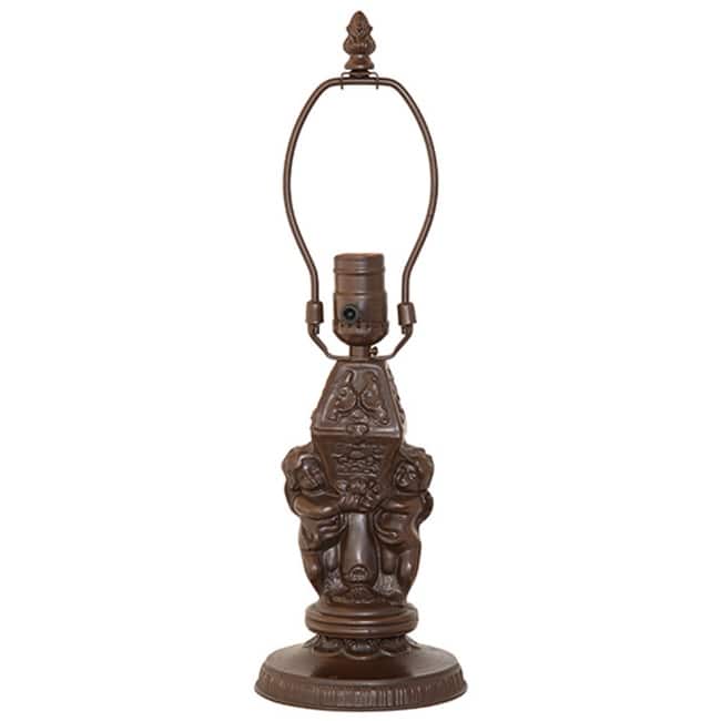 Meyda Tiffany 18779 Cherubs 9" Tall Lamp Base - Mahogany Bronze