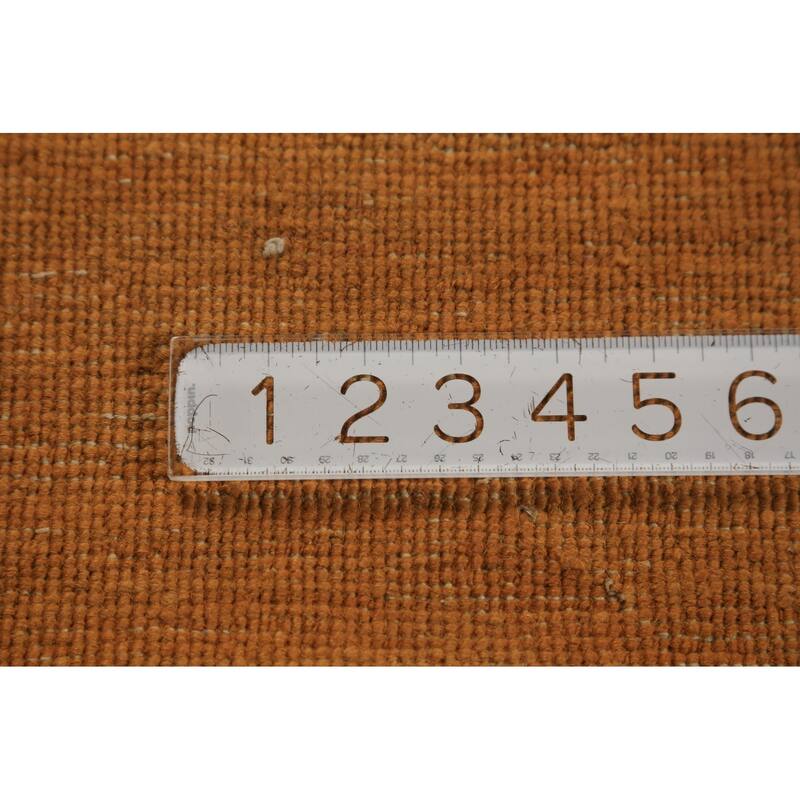 Gabbeh Modern Oriental Rug Handmade Stripe Orange Wool Carpet - 4'11" x 6'5"