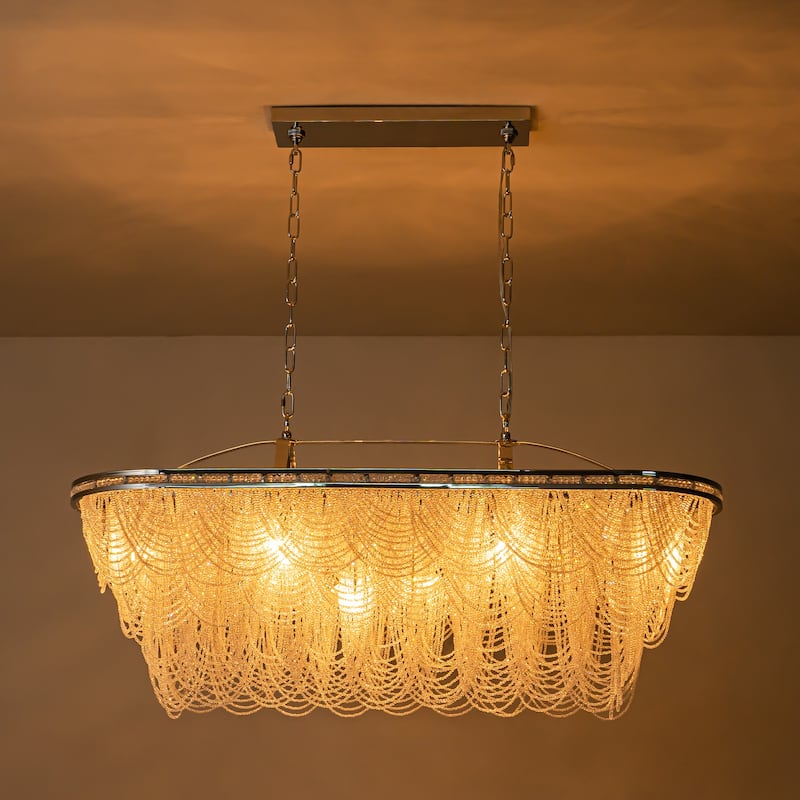 8/10-Light 3-Tiered Modern Glam Crystal Chandelier for Dining Room