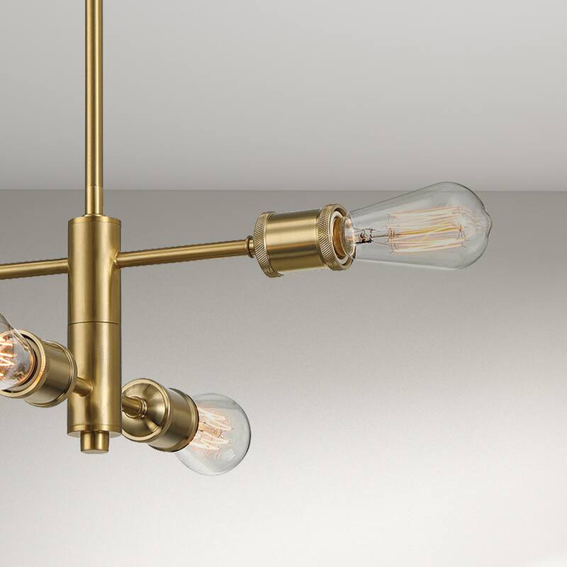 Porch Four-Light Modern Pendant with Satin Brass Finish - Gold