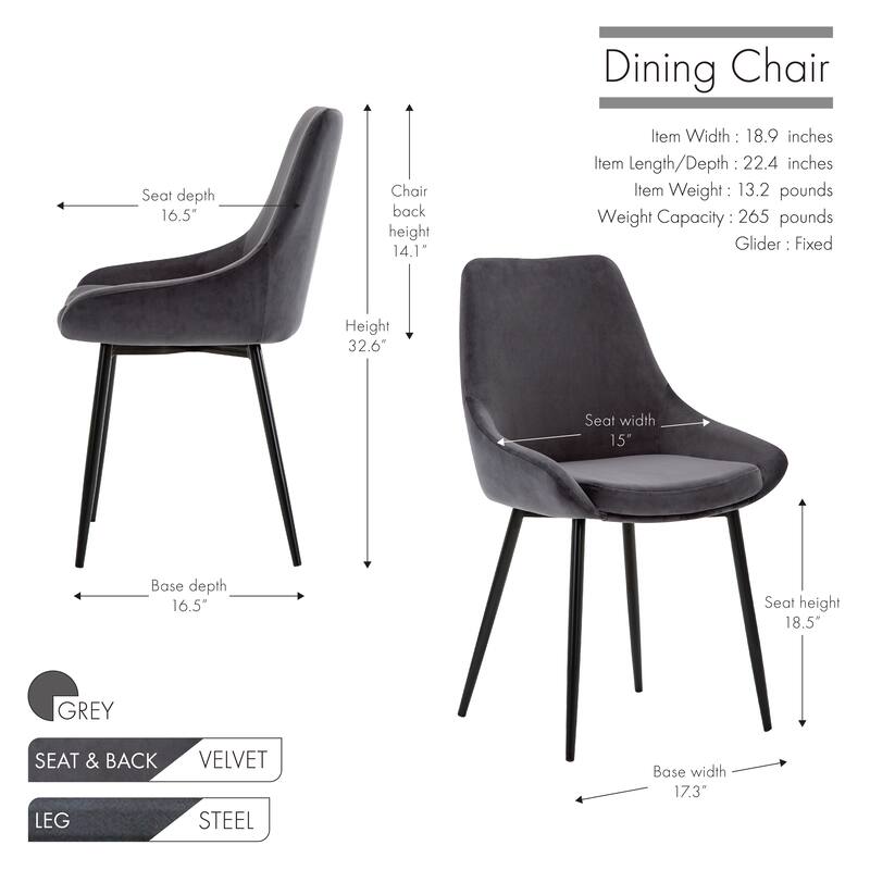 Carson Carrington Ido Velvet Dining Chairs (Set of 2)