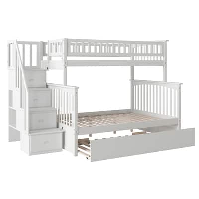 Columbia Staircase Bunk Bed Twin over Full with Full Trundle Bed