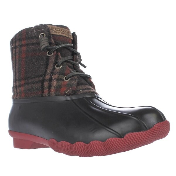 sperry plaid rain boots