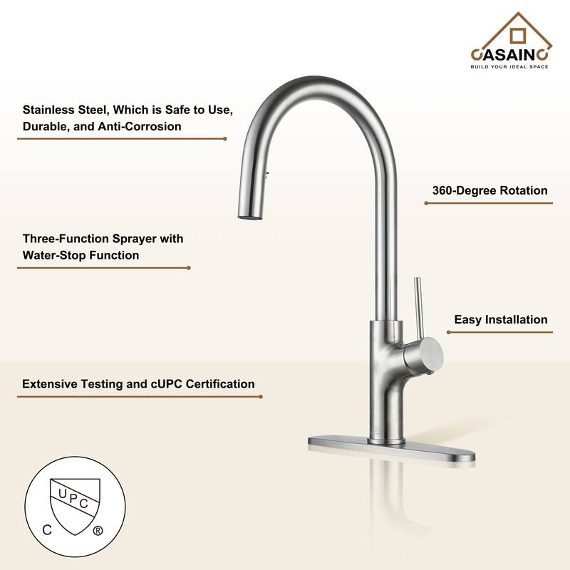 Single Handle Pull Down Sprayer Kitchen Faucet