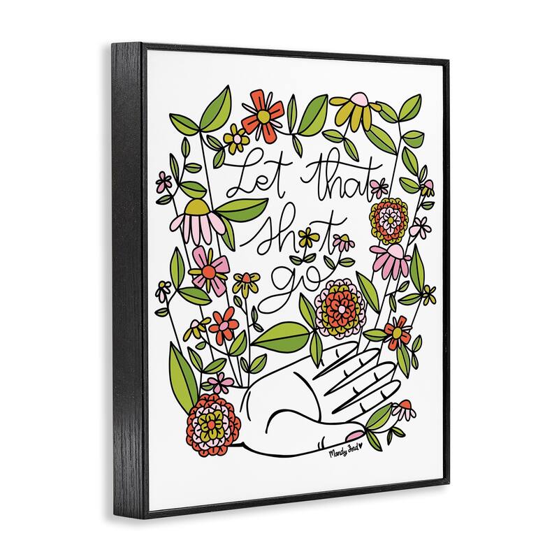 Stupell Let It Go Floral Phrase Framed Giclee Art Design By Mandy Ford Art + Illustration