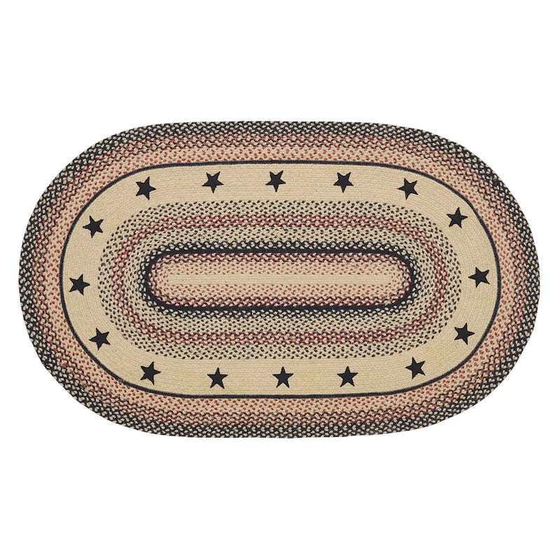 Colonial Star Jute Rug Oval w/ Pad 36x60 - 3'6"