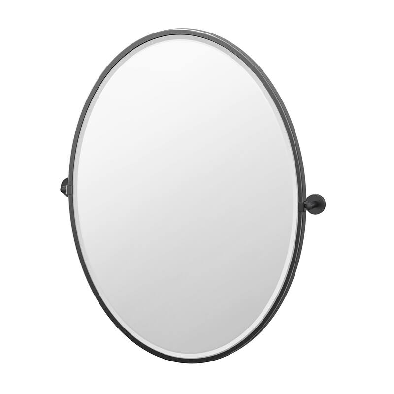 Gatco 5559FLG Sky 33" x 28-1/8" Contemporary Oval Framed Bathroom Wall - Matte Black