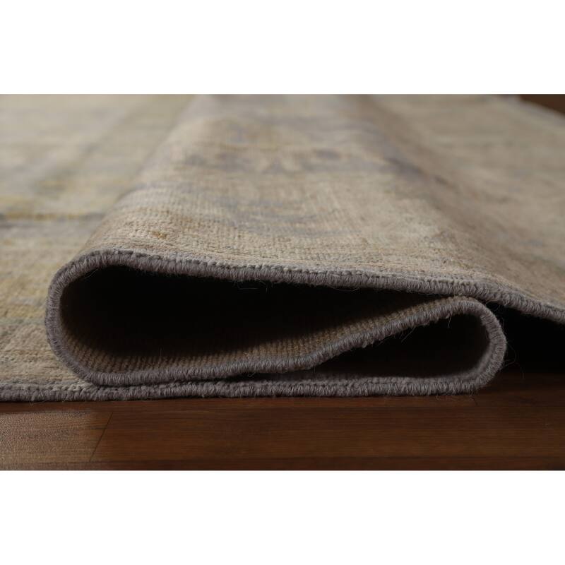 Hand Knotted Oriental 100% Wool Carpet Transitional All-Over Greys & Charcoal Oushak Area Rug - 11' 9'' X 9' 2''