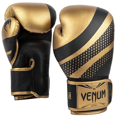 Venum Lightning Hook and Loop Boxing Gloves - Gold/Black