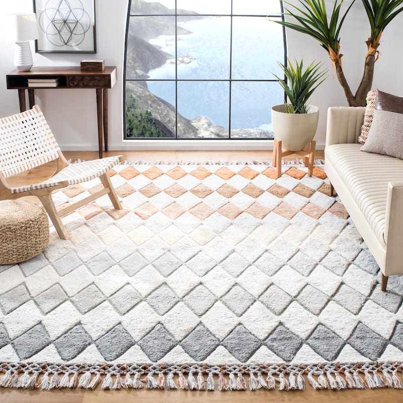 SAFAVIEH Handmade Sahara Brooklynn Moroccan Wool Rug- - 8' x 10' - Grey/Charcoal