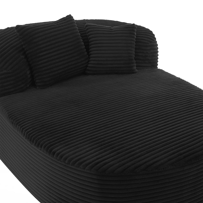 Modern Chaise Lounge Sofa Boneless Couch 51.6" Sofa Bed Compression Sofa Couch with Two Supportive Pillows for Living Room