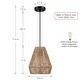 preview thumbnail 6 of 10, True Fine Bohemian Natural Jute Rope Island Mini Pendant Light with Black Hardware - 9.5 in.W - 9.5 in.W