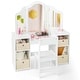 preview thumbnail 2 of 18, Costway Kids Vanity Table & Chair Set 2-in-1 Princess Pretend Play - See Details