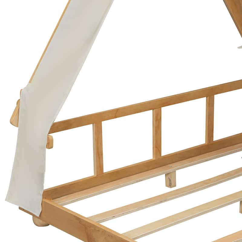 Whimsical Tent House Bed with Lights and Skylight by Harper&Bright Designs