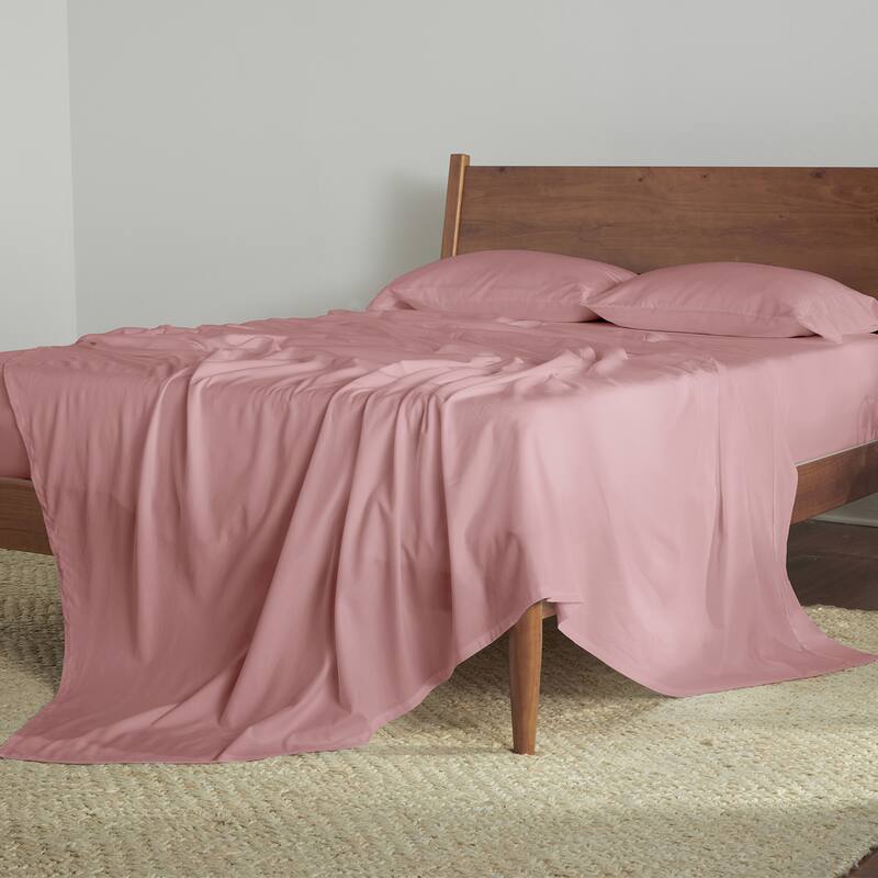 Bedgear Hyper-Cotton Bed Sheet Set - Breathable and Quick Dry - Split King - Blush