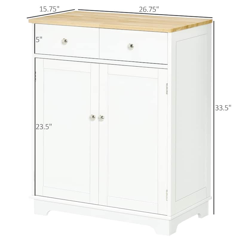 Sideboard Buffet Cabinet, 2-Doors Door Kitchen Cabinet, Coffee Bar Storage with 2 Drawers, Adjustable Shelf