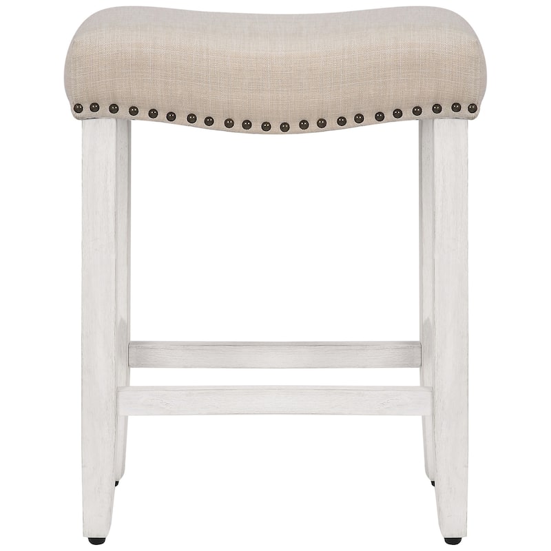 Jameson Upholstered Polyester Antique White 24 Inch Counter Stool (Set Of 2)