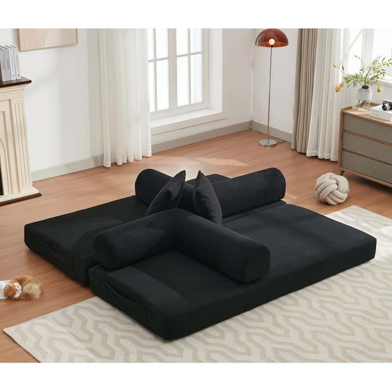 Folding Convertible Sleeper Sofa Bed with 3-Seats, DIY Modular Design for Ultimate Flexibility and Comfort