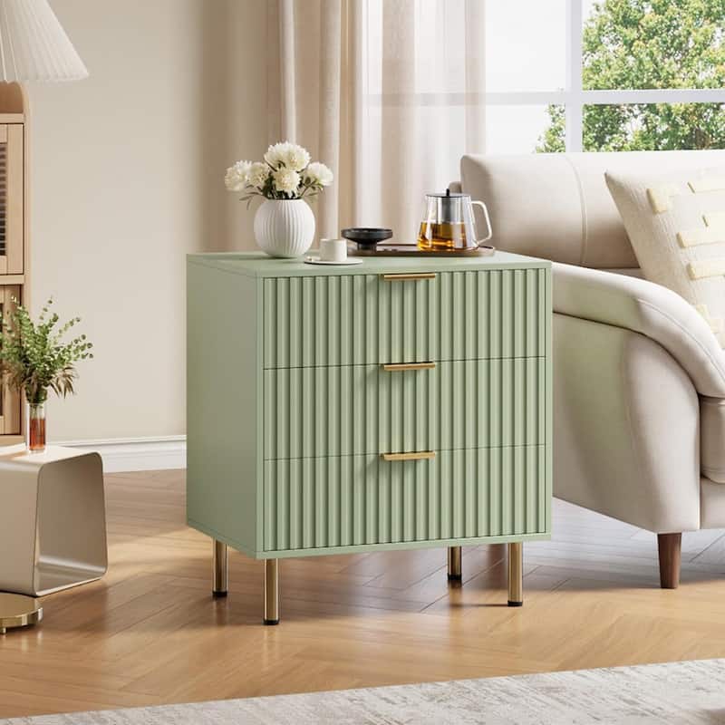 3 Drawer Dresser for Bedroom, Modern Wood Storage Dresser Organizer for Hallway, Entryway