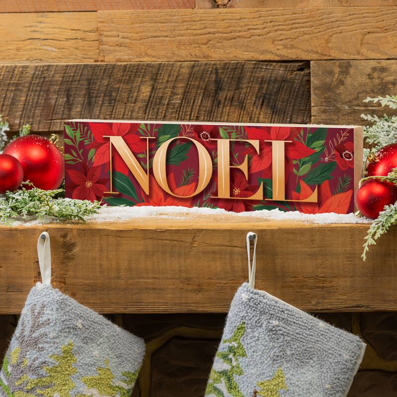 Holiday Mantel Sign - "Noel" - 18" x 5" - Multicolor