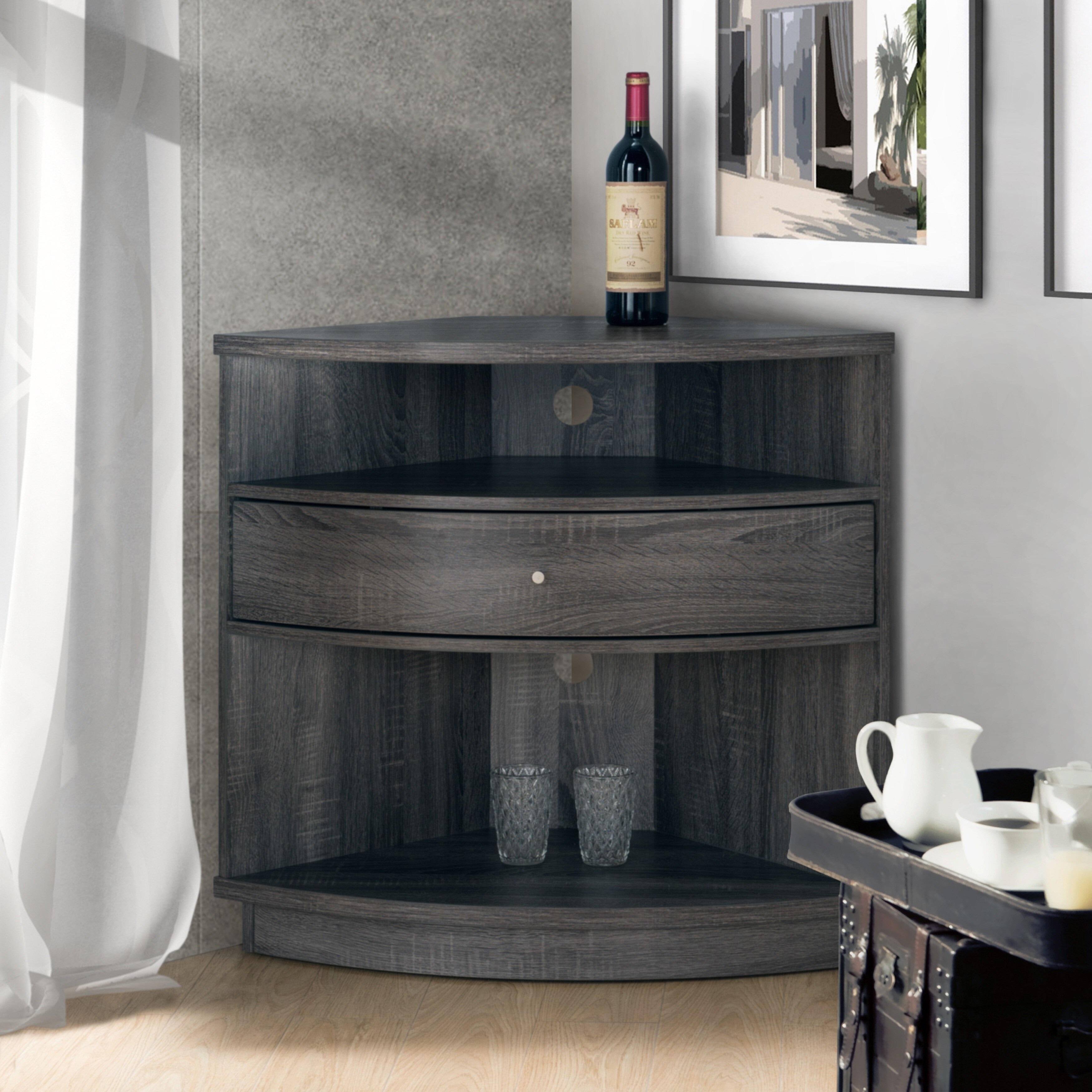 Contemporary top corner unit