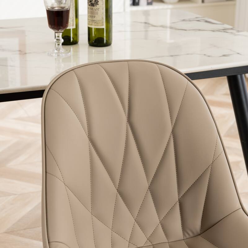 Modern Dining Chairs Set of 2 with Curved Backrest