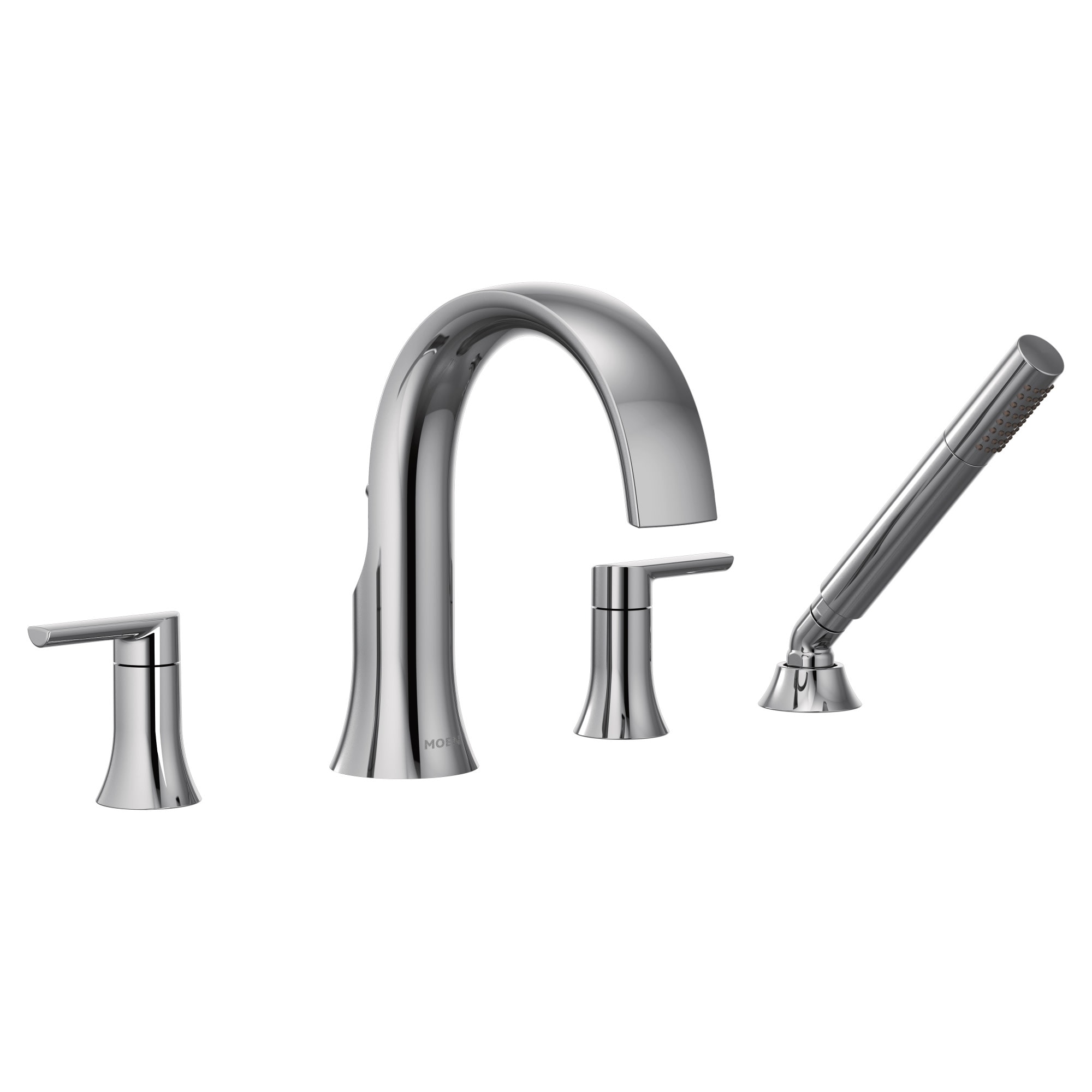 Moen Doux Widespread Deck Mounted Roman Tub Filler with Built-In