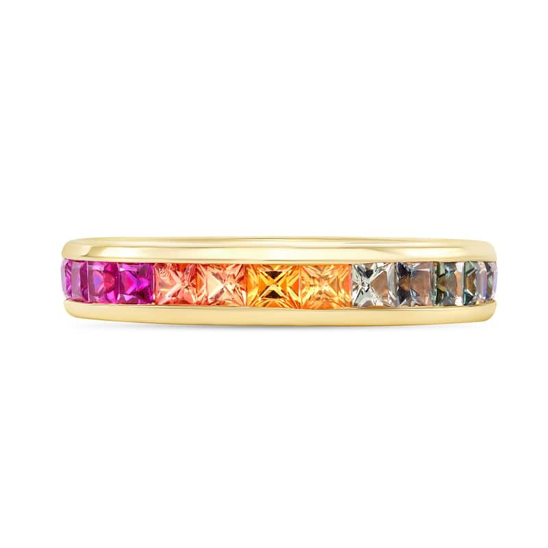 2.54 ct Multi Sapphire Ring in 14k Yellow Gold