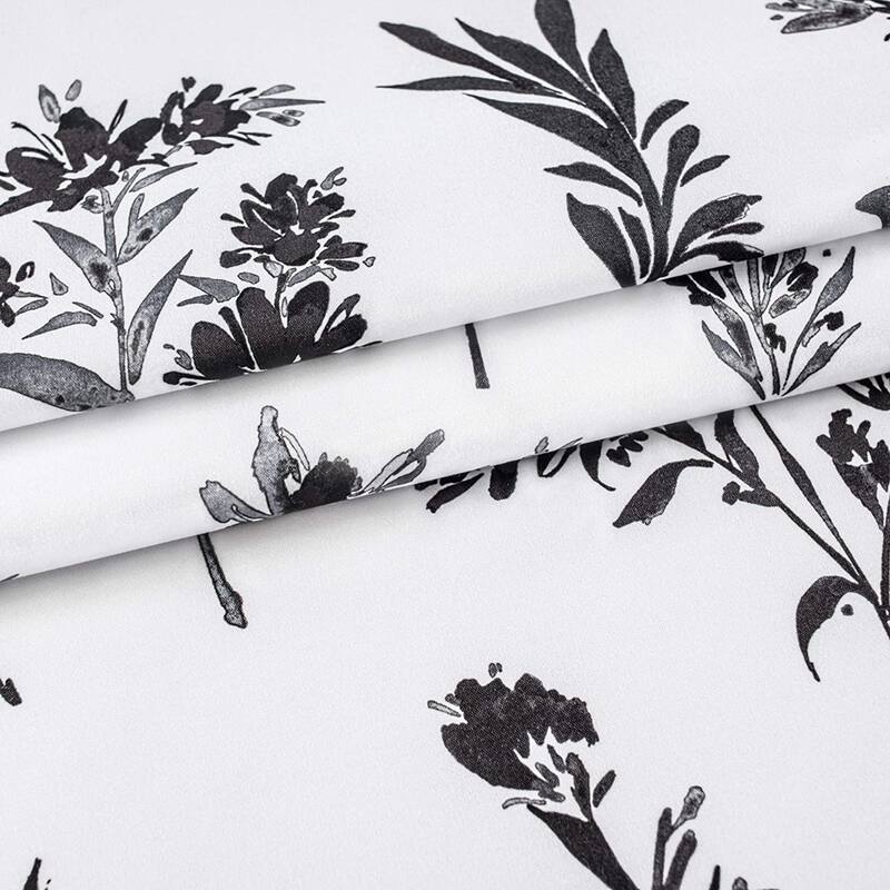 DriftAway Sylvia Floral Botanical Herbs Watercolor Printed Pattern Lined Blackout Thermal Insulated Window Curtain