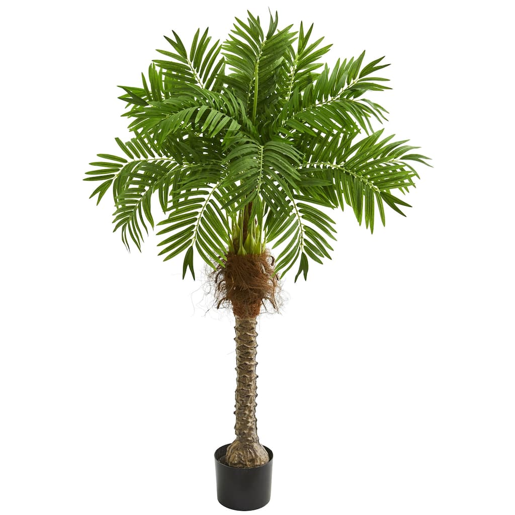 Artificial Palm Tree Indoor 58 Inch Robellini Fan Palm Decor Home Office Living Room - Green - 51-60 Inches